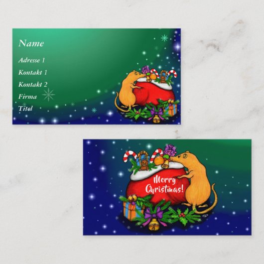 ネズミの王子との聖降誕祭お目出とう 名刺 (正面/裏面)