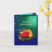 ネズミの王子と共に楽しいクリスマスを カード (黄色い花)