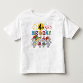 ネズミの第4誕生日のTシャツおよびギフト トドラーTシャツ (正面)