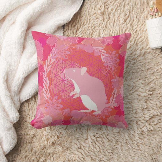 ネズミの花 クッション (ブランケット)