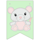 ネズミの誕生日パーティー グリーン バンティングフラッグ (第1の旗)