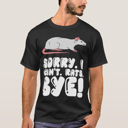 ネズミの飼い主すまんネズミのバイバイできない Tシャツ (正面)