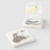 ネズミの〔占星術の〕十二宮図中国の動物の年 ストーンコースター (横)