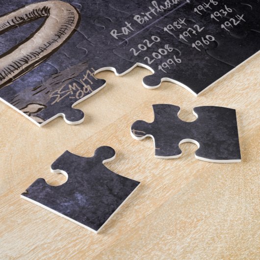 ネズミの〔占星術の〕十二宮図中国の芸術の年 ジグソーパズル (側面)