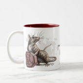 ネズミの〔占星術の〕十二宮図中国の芸術の年 ツートーンマグカップ (左)