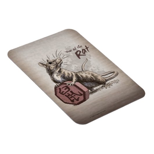 ネズミの〔占星術の〕十二宮図中国の芸術の年 マグネット (右側)