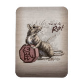 ネズミの〔占星術の〕十二宮図中国の芸術の年 マグネット (縦)