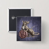 ネズミの〔占星術の〕十二宮図中国の芸術の年 缶バッジ (正面&裏面)