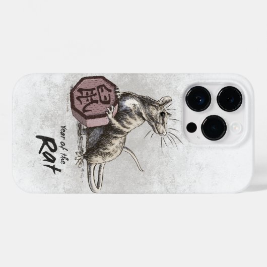 ネズミの〔占星術の〕十二宮図中国の芸術の年 Case-Mate iPhoneケース (裏面 (横))