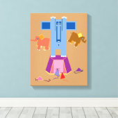 ネズミはゾウを怖がらせる キャンバスプリント (インサイチュ (ウッドフロア))