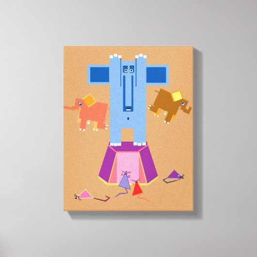 ネズミはゾウを怖がらせる キャンバスプリント (正面)