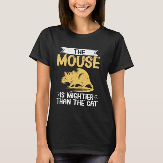 ネズミは猫よりも偉大 ネズミ Tシャツ (正面)