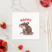 ネズミは私を幸せなマウスネズミ動物ペットローデントGi スタンダードカクテルナプキン (インサイチュ)