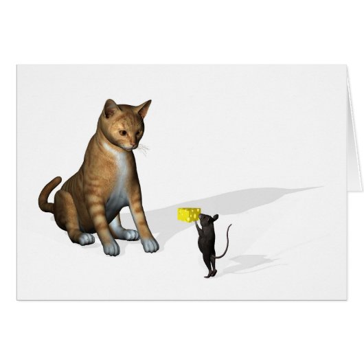 ネズミは親交のために猫チーズを提供 (正面横)