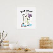 ネズミをおもしろい飲む ポスター (キッチン)