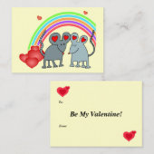 ネズミインラブレインボーブレンティーンズミニキッズカード ノートカード (正面/裏面)