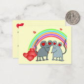 ネズミインラブレインボーブレンティーンズミニキッズカード ノートカード (正面/裏面インサイチュ)