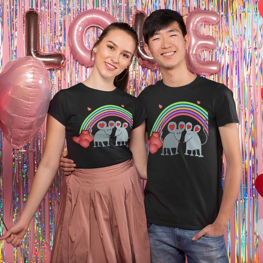 ネズミズインラブヴァレンティーンズダークユニセックス Tシャツ