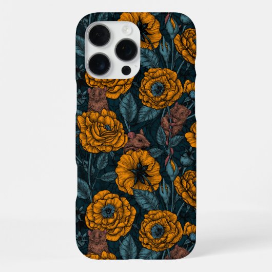 ネズミパーティーはオレンジと青 iPhoneケース (裏面)