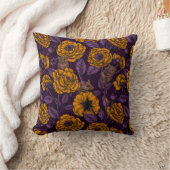 ネズミパーティーはオレンジ色と紫 クッション (ブランケット)