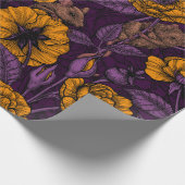 ネズミパーティーはオレンジ色と紫 ラッピングペーパー (角)