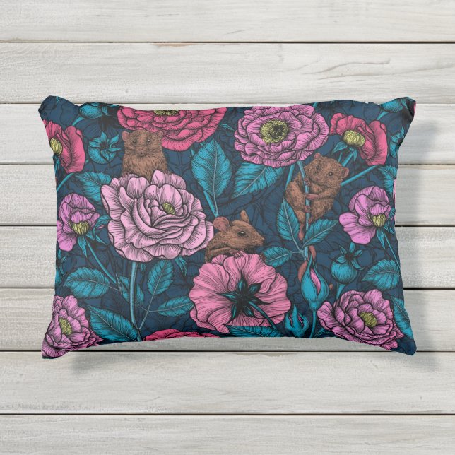 ネズミパーティー アウトドアクッション (正面)