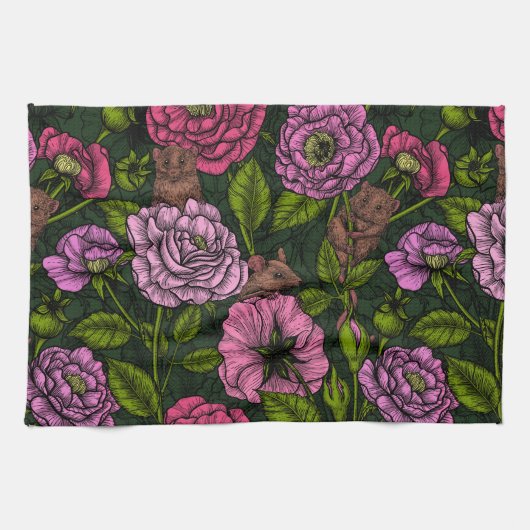 ネズミパーティー キッチンタオル (横)