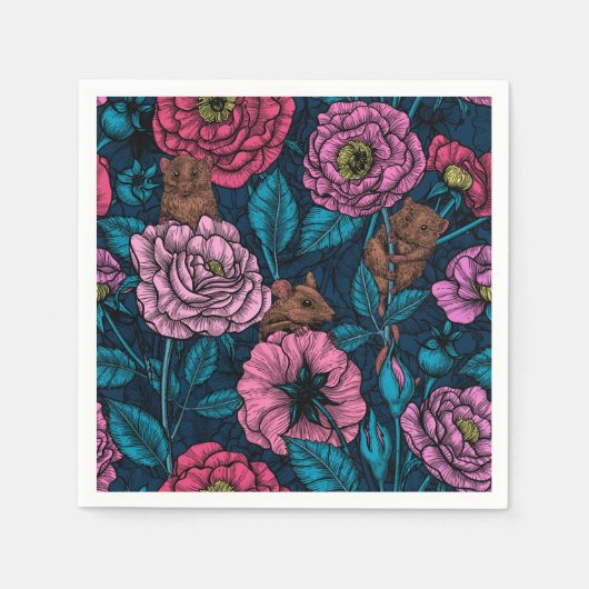 ネズミパーティー スタンダードカクテルナプキン (正面)