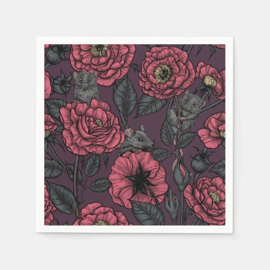 ネズミパーティー スタンダードカクテルナプキン (正面)