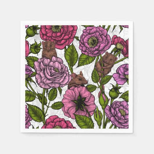 ネズミパーティー スタンダードカクテルナプキン (正面)