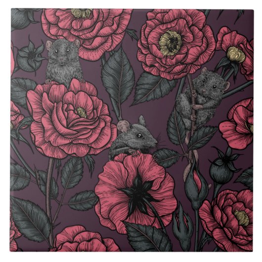 ネズミパーティー タイル (正面)