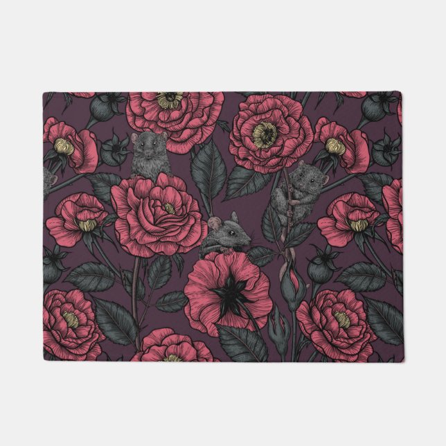 ネズミパーティー ドアマット (正面)