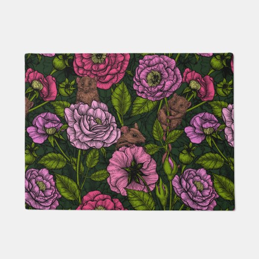 ネズミパーティー ドアマット (正面)