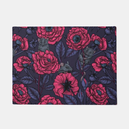 ネズミパーティー ドアマット (正面)