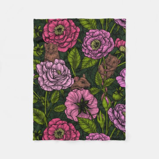 ネズミパーティー フリースブランケット (正面)