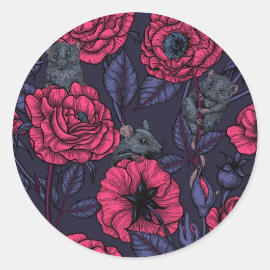 ネズミパーティー ラウンドシール (正面)