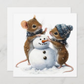 ネズミフラットクリスマス シーズンカード (正面/裏面)