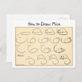 ネズミヴィンテージはがきの描画方法 ポストカード (正面/裏面)