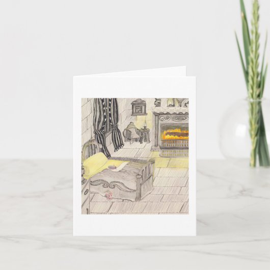 ネズミ付きベッドルーム🐀 サンキューカード (正面)