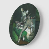 ネズミ付きホイペット ラージ壁時計 (傾斜)