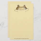 ネズミ付き2つ – カスタマイズ可能な文房具 便箋 (正面/裏面)