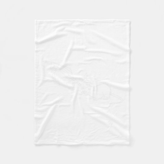 ネズミ怖いスケルトンのハンドブープハロウィン不気味ー フリースブランケット (正面)