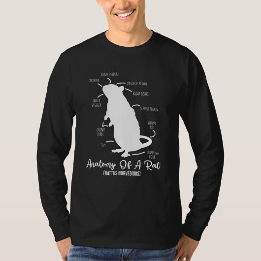 ネズミ愛好家およびペットの飼い主のためのネズミの解剖学 Tシャツ (正面)