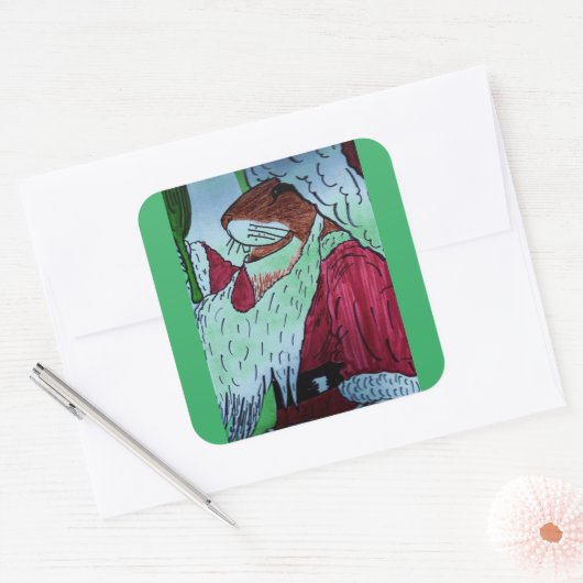 ネズミ準備しろクリスマス！ スクエアシール (封筒)