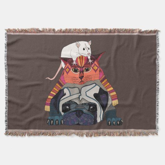 ネズミ猫のパチョコ スローブランケット (正面)