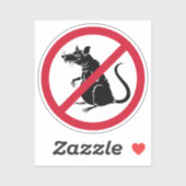 ネズミ禁止の標識なし シール (シート)