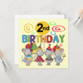 ネズミ第2回誕生日Tシャツとギフト カード (正面/裏面インサイチュ)