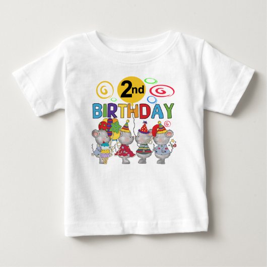 ネズミ第2回誕生日Tシャツとギフト ベビーTシャツ (正面)