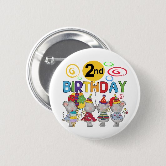 ネズミ第2回誕生日Tシャツとギフト 缶バッジ (正面&裏面)