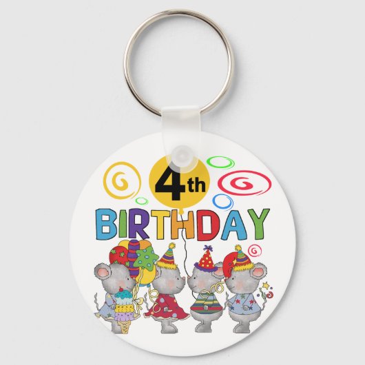 ネズミ第4回誕生日Tシャツとギフト キーホルダー (正面)